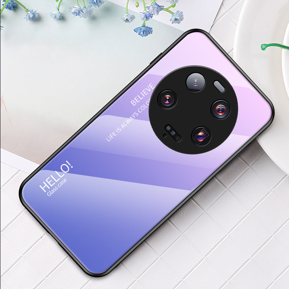 For Xiaomi 13 Ultra Gradient Tempered Glass Phone Case PC+TPU Anti-Scratch Cover