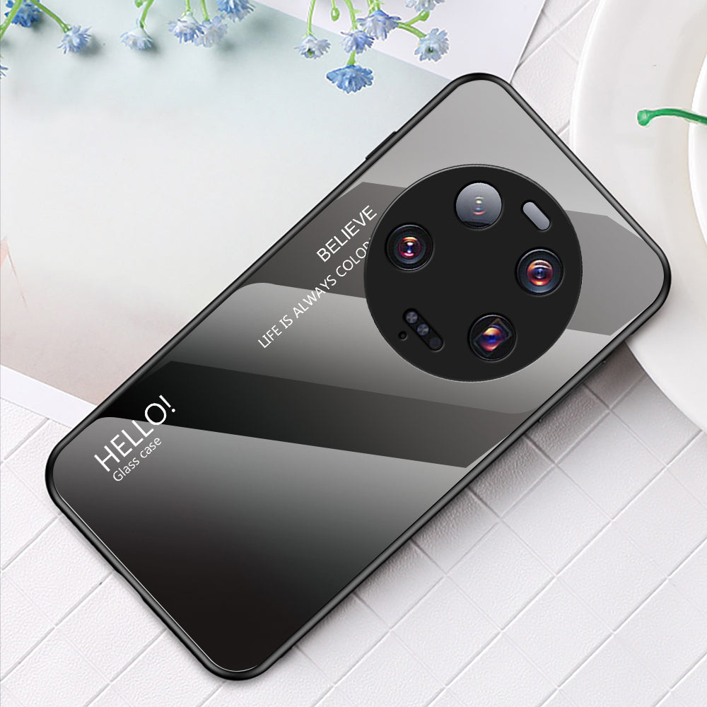 For Xiaomi 13 Ultra Gradient Tempered Glass Phone Case PC+TPU Anti-Scratch Cover