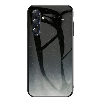 For Samsung Galaxy M54 5G / F54 5G Phone Case Anti-Scratch Pattern Printing PC+TPU+Tempered Glass Phone Cover