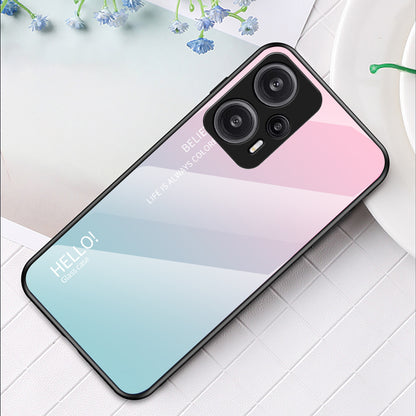 For Xiaomi Redmi Note 12 Turbo / Poco F5 5G Slim Phone Case PC + TPU + Tempered Glass Shockproof Cover