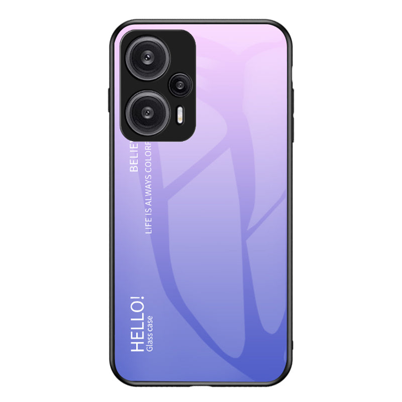 For Xiaomi Redmi Note 12 Turbo / Poco F5 5G Slim Phone Case PC + TPU + Tempered Glass Shockproof Cover