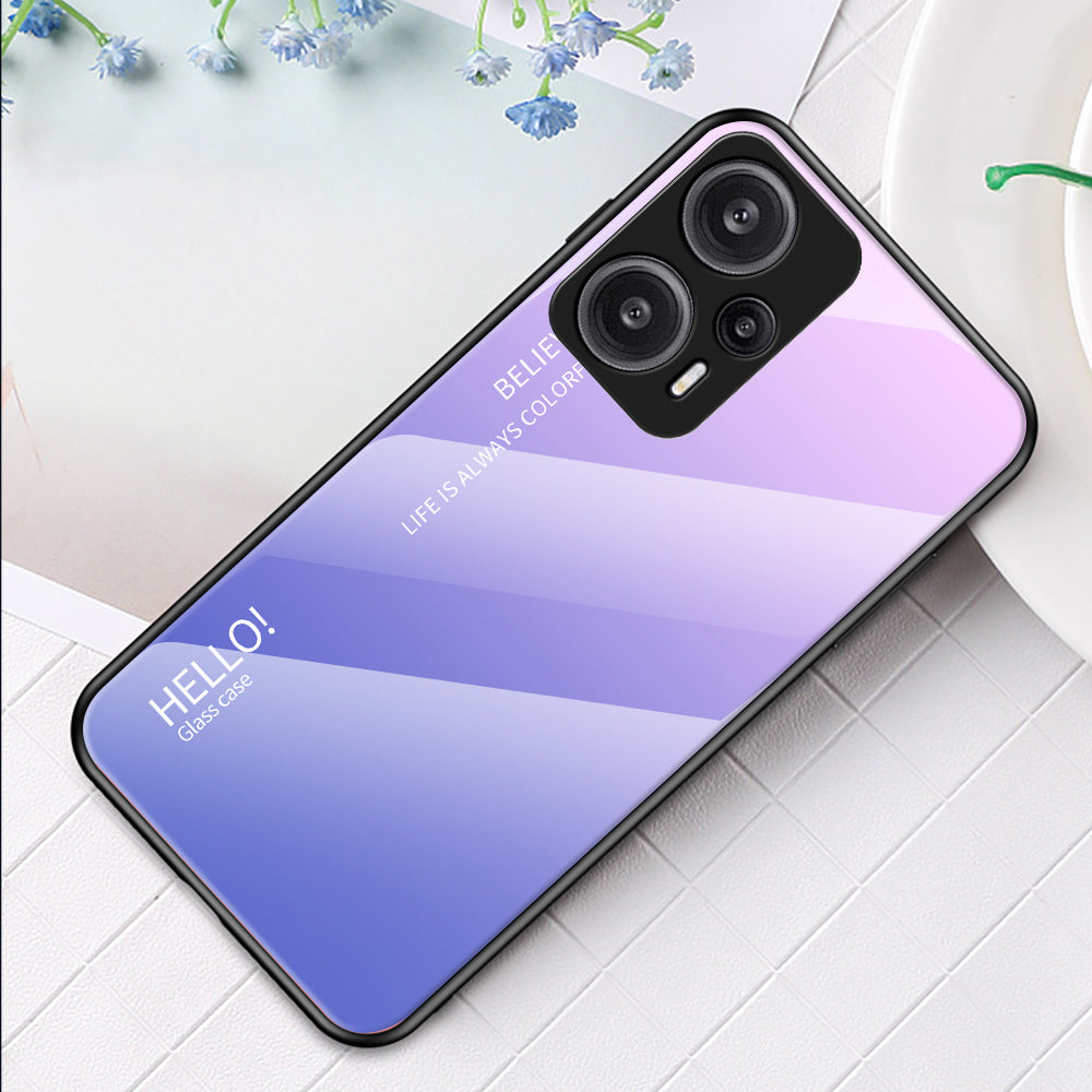 For Xiaomi Redmi Note 12 Turbo / Poco F5 5G Slim Phone Case PC + TPU + Tempered Glass Shockproof Cover