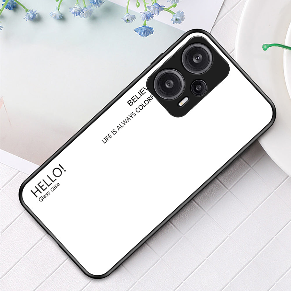 For Xiaomi Redmi Note 12 Turbo / Poco F5 5G Slim Phone Case PC + TPU + Tempered Glass Shockproof Cover