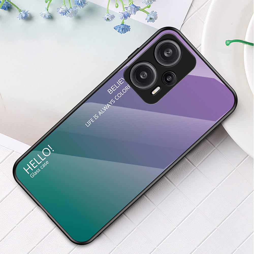 For Xiaomi Redmi Note 12 Turbo / Poco F5 5G Slim Phone Case PC + TPU + Tempered Glass Shockproof Cover