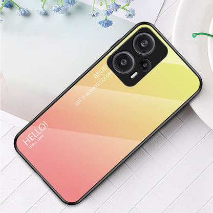 For Xiaomi Redmi Note 12 Turbo / Poco F5 5G Slim Phone Case PC + TPU + Tempered Glass Shockproof Cover