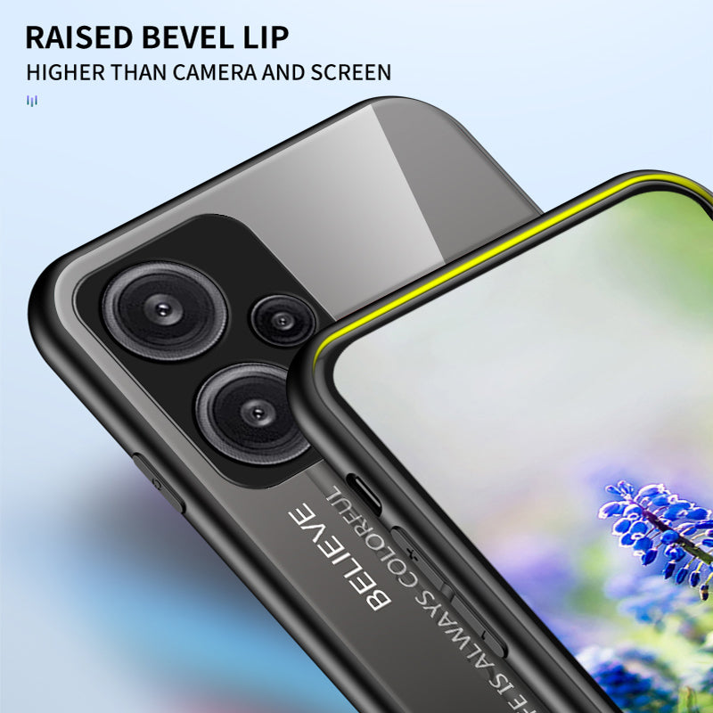 For Xiaomi Redmi Note 12 Turbo / Poco F5 5G Slim Phone Case PC + TPU + Tempered Glass Shockproof Cover