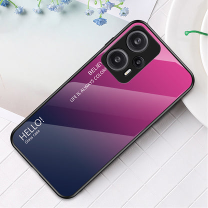 For Xiaomi Redmi Note 12 Turbo / Poco F5 5G Slim Phone Case PC + TPU + Tempered Glass Shockproof Cover