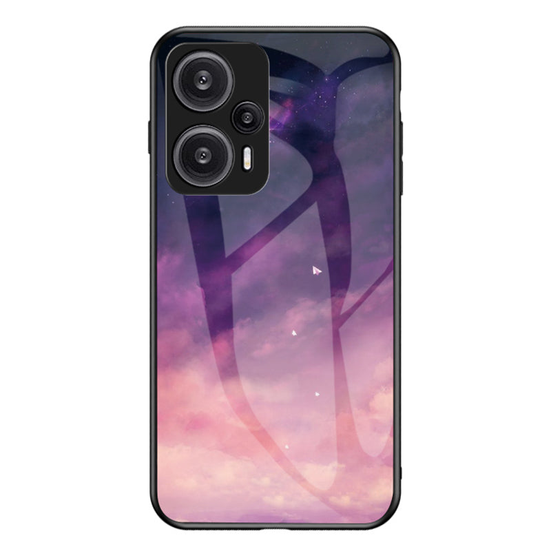 For Xiaomi Redmi Note 12 Turbo / Poco F5 5G Phone Case Pattern Printed PC+TPU+Tempered Glass Phone Cover