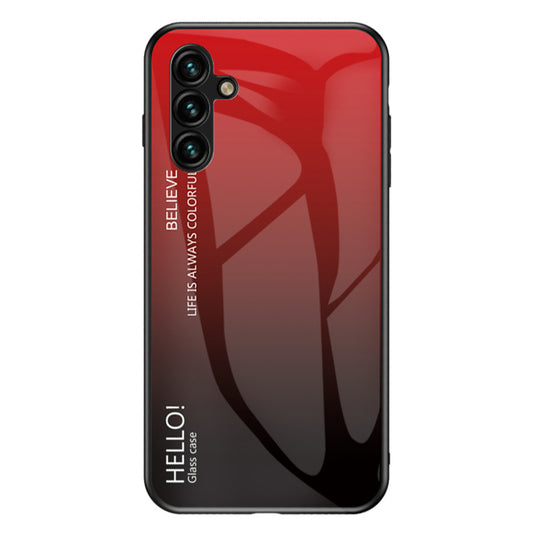 For Samsung Galaxy A24 4G Gradient Color Back Slim Case PC+TPU+Tempered Glass Phone Cover