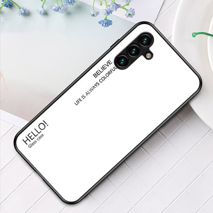 For Samsung Galaxy A24 4G Gradient Color Back Slim Case PC+TPU+Tempered Glass Phone Cover