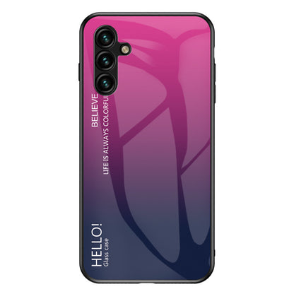 For Samsung Galaxy A24 4G Gradient Color Back Slim Case PC+TPU+Tempered Glass Phone Cover