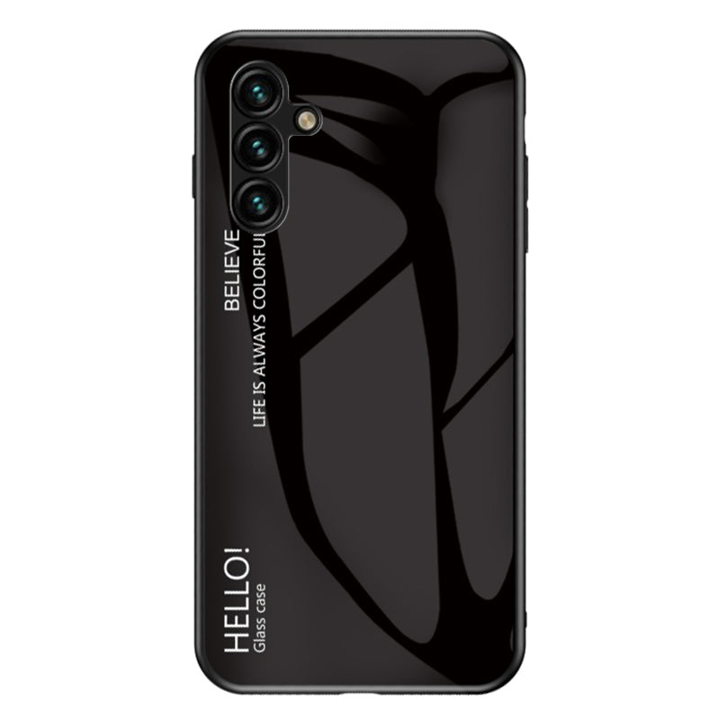 For Samsung Galaxy A24 4G Gradient Color Back Slim Case PC+TPU+Tempered Glass Phone Cover