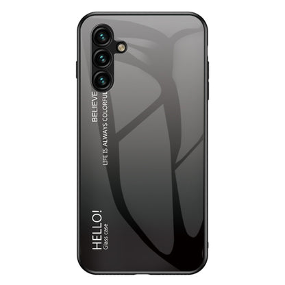 For Samsung Galaxy A24 4G Gradient Color Back Slim Case PC+TPU+Tempered Glass Phone Cover