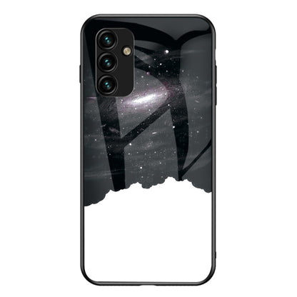 For Samsung Galaxy A24 4G Tempered Glass Starry Sky Case PC+TPU Shockproof Phone Cover