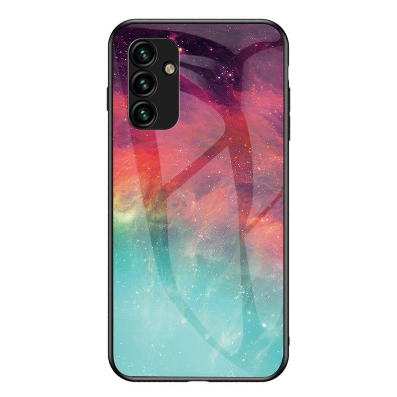 For Samsung Galaxy A24 4G Tempered Glass Starry Sky Case PC+TPU Shockproof Phone Cover
