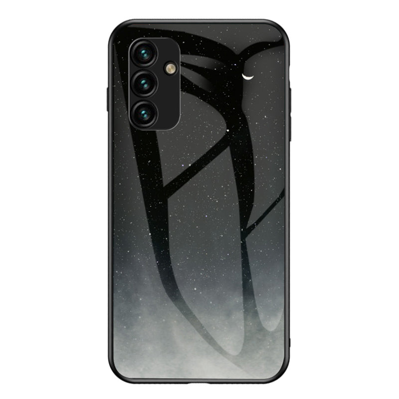 For Samsung Galaxy A24 4G Tempered Glass Starry Sky Case PC+TPU Shockproof Phone Cover