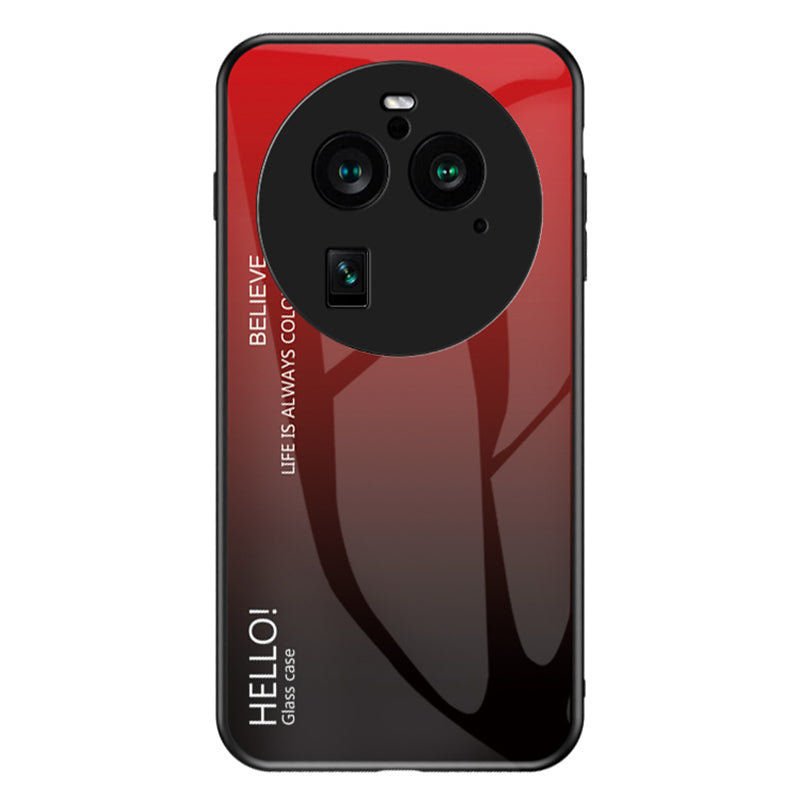 For Oppo Find X6 Pro Gradient Tempered Glass Phone Case PC+TPU Anti-Drop Cover