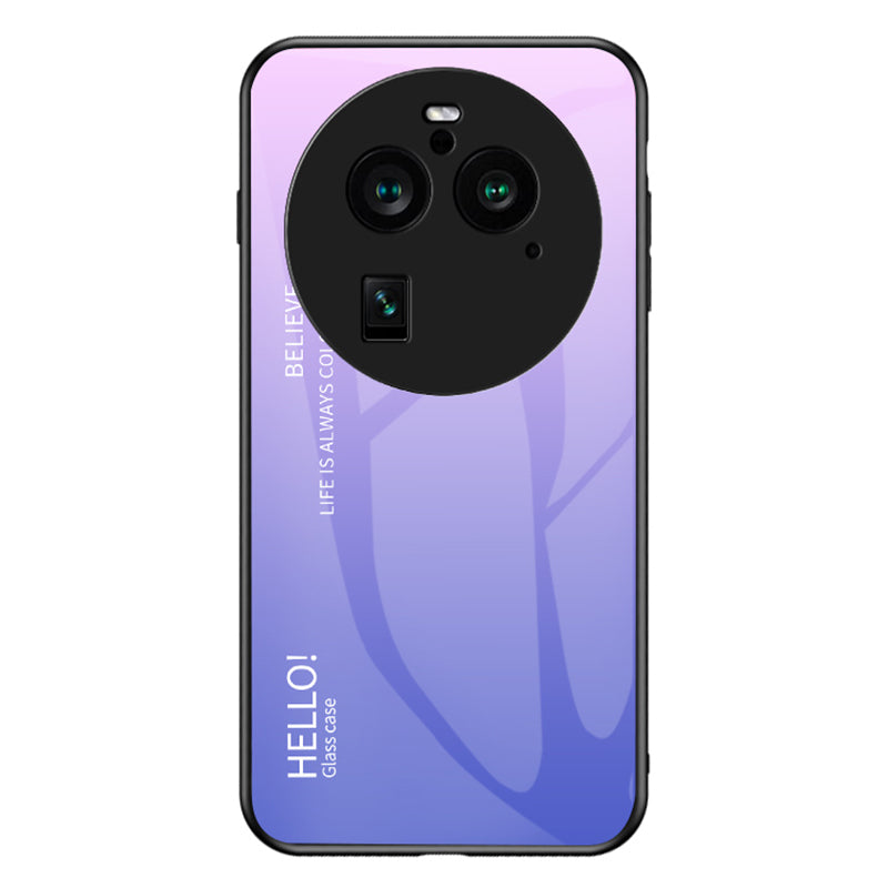 For Oppo Find X6 Pro Gradient Tempered Glass Phone Case PC+TPU Anti-Drop Cover