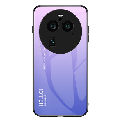 For Oppo Find X6 Pro Gradient Tempered Glass Phone Case PC+TPU Anti-Drop Cover