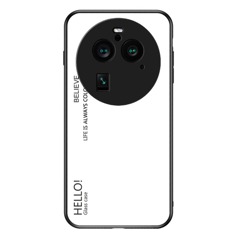 For Oppo Find X6 Pro Gradient Tempered Glass Phone Case PC+TPU Anti-Drop Cover