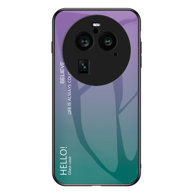 For Oppo Find X6 Pro Gradient Tempered Glass Phone Case PC+TPU Anti-Drop Cover