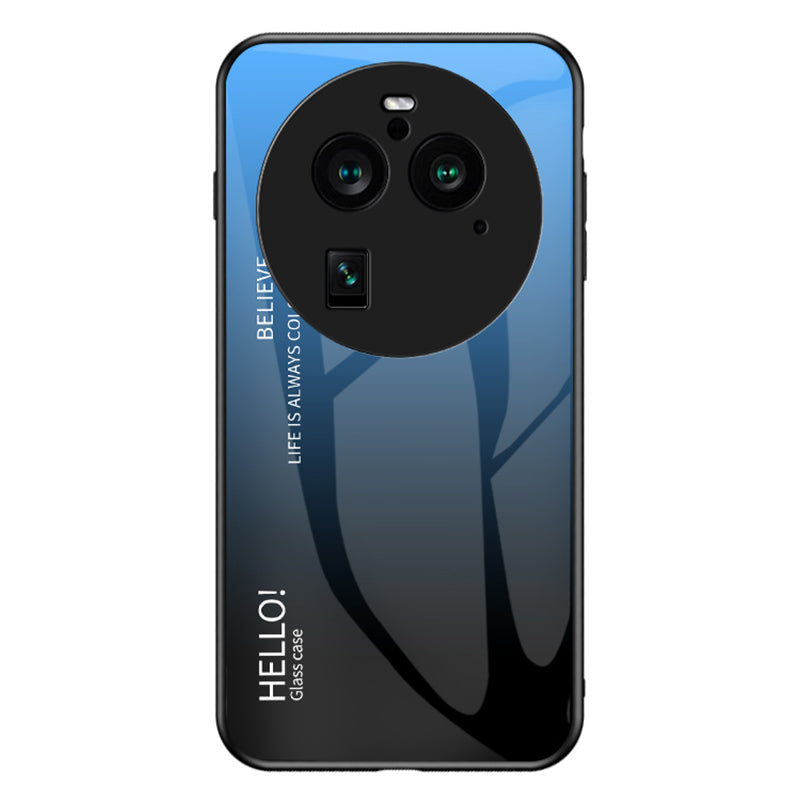 For Oppo Find X6 Pro Gradient Tempered Glass Phone Case PC+TPU Anti-Drop Cover