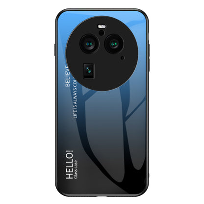 For Oppo Find X6 Pro Gradient Tempered Glass Phone Case PC+TPU Anti-Drop Cover