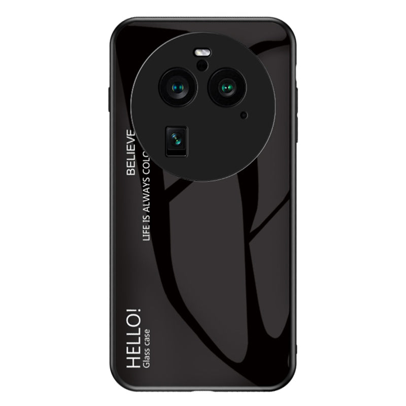 For Oppo Find X6 Pro Gradient Tempered Glass Phone Case PC+TPU Anti-Drop Cover