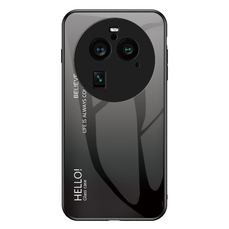 For Oppo Find X6 Pro Gradient Tempered Glass Phone Case PC+TPU Anti-Drop Cover