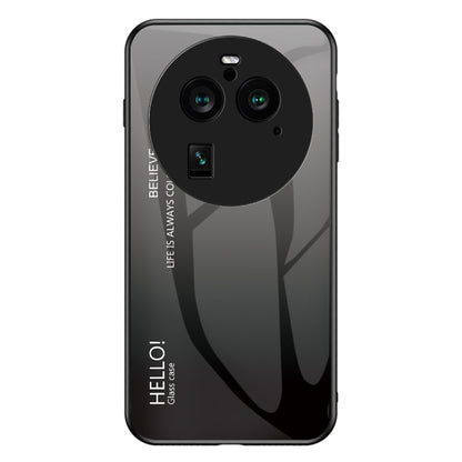 For Oppo Find X6 Pro Gradient Tempered Glass Phone Case PC+TPU Anti-Drop Cover