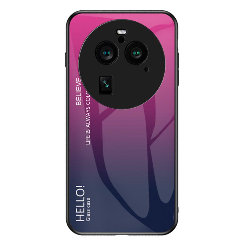 For Oppo Find X6 Pro Gradient Tempered Glass Phone Case PC+TPU Anti-Drop Cover