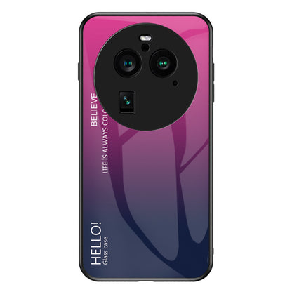 For Oppo Find X6 Pro Gradient Tempered Glass Phone Case PC+TPU Anti-Drop Cover