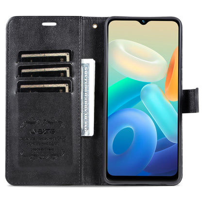 AZNS For vivo Y02 4G / Y02A 4G / Y11 (2023) PU Leather Protective Shell Stand Phone Wallet Case