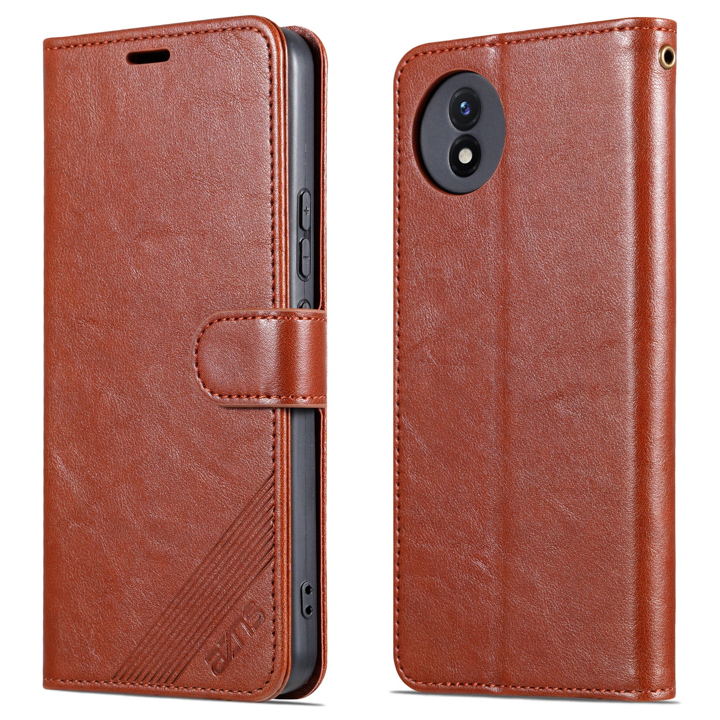 AZNS For vivo Y02 4G / Y02A 4G / Y11 (2023) PU Leather Protective Shell Stand Phone Wallet Case