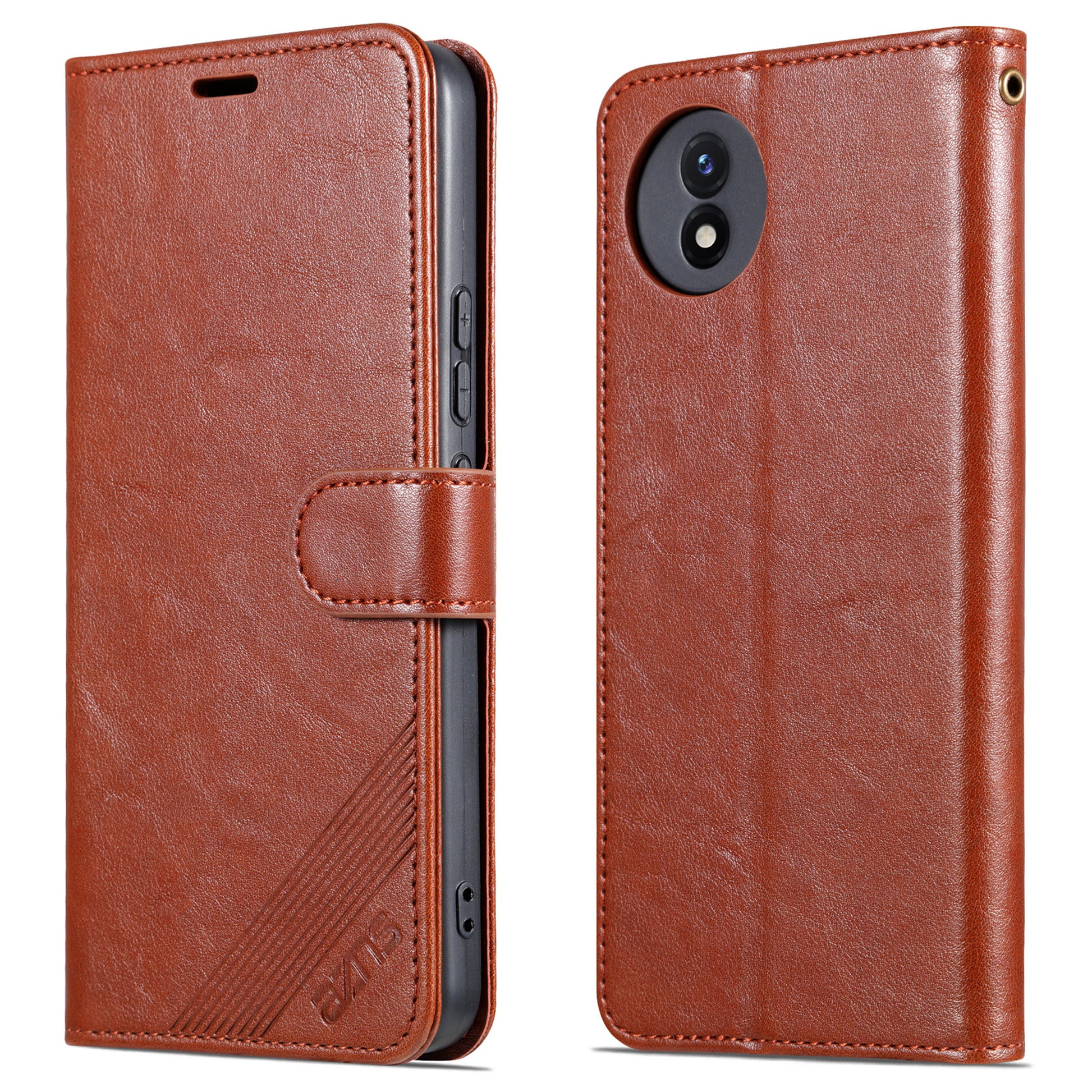 AZNS For vivo Y02 4G / Y02A 4G / Y11 (2023) PU Leather Protective Shell Stand Phone Wallet Case