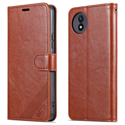 AZNS For vivo Y02 4G / Y02A 4G / Y11 (2023) PU Leather Protective Shell Stand Phone Wallet Case