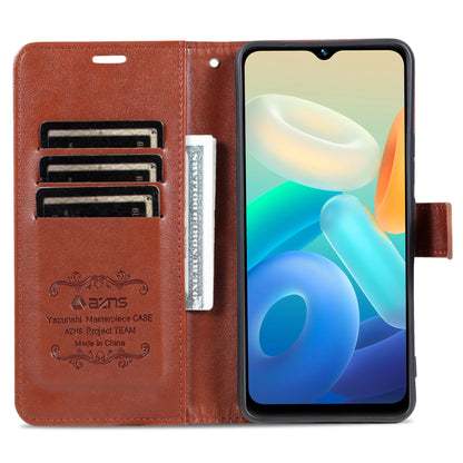 AZNS For vivo Y02 4G / Y02A 4G / Y11 (2023) PU Leather Protective Shell Stand Phone Wallet Case