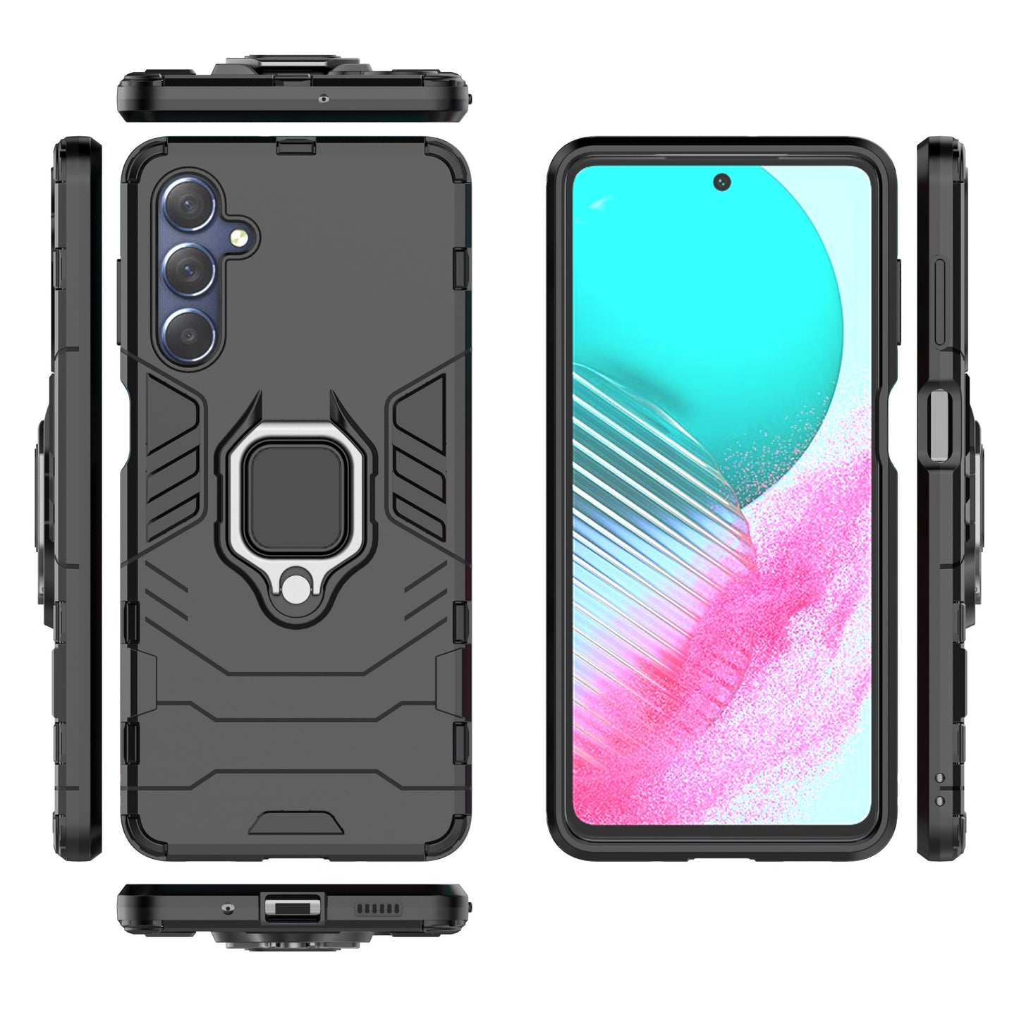 For Samsung Galaxy M54 5G / F54 5G Protective Case with Kickstand Soft TPU Hard PC Rugged Phone Cover