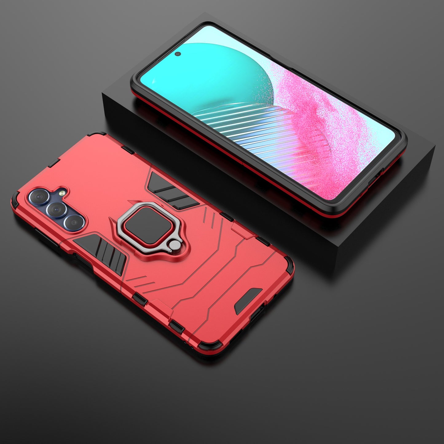 For Samsung Galaxy M54 5G / F54 5G Protective Case with Kickstand Soft TPU Hard PC Rugged Phone Cover