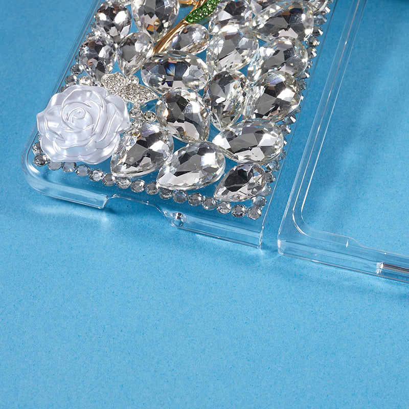 Rhinestone Decor Phone Case for Samsung Galaxy Z Fold5 5G , 2-Piece Design Hard PC Phone Cover