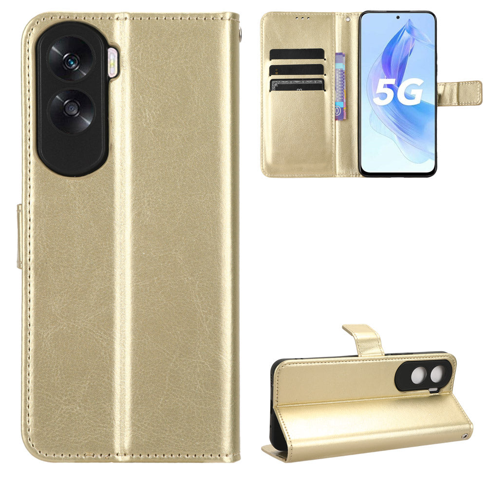 For Honor 90 Lite 5G / X50i 5G Crazy Horse Texture PU Leather Phone Wallet Case Stand Shockproof Cover