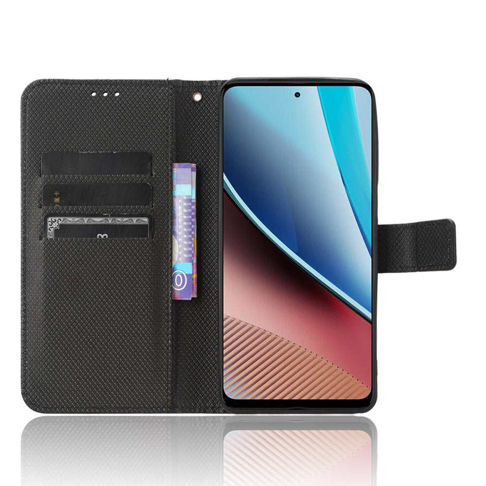 For Motorola Moto G Stylus (2023) PU Leather Flip Case Diamond Texture Wallet Stand Phone Cover