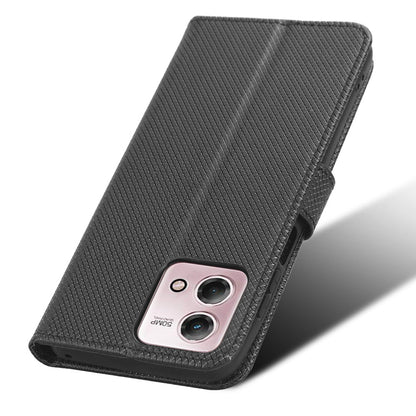 For Motorola Moto G Stylus (2023) PU Leather Flip Case Diamond Texture Wallet Stand Phone Cover