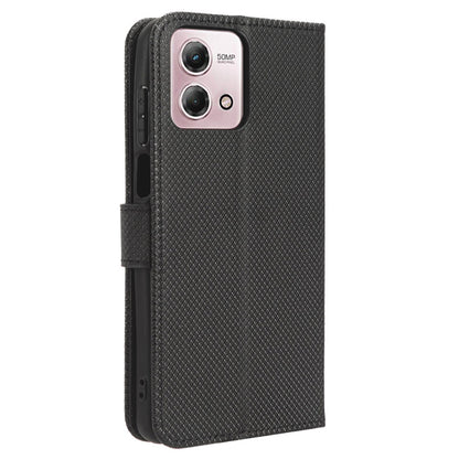 For Motorola Moto G Stylus (2023) PU Leather Flip Case Diamond Texture Wallet Stand Phone Cover