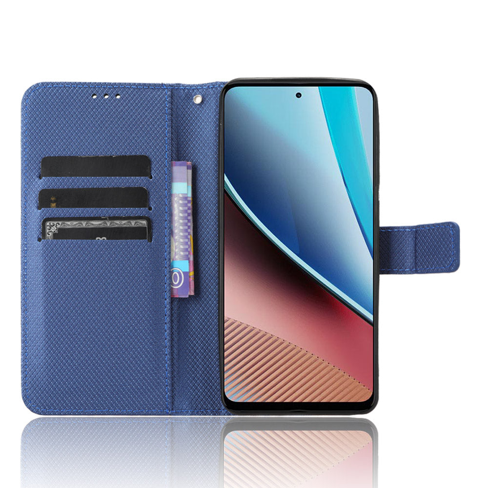 For Motorola Moto G Stylus (2023) PU Leather Flip Case Diamond Texture Wallet Stand Phone Cover