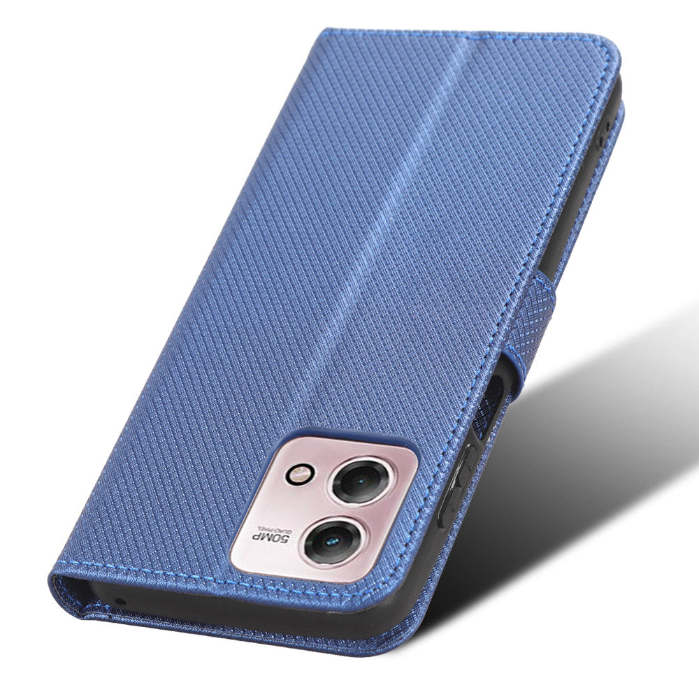 For Motorola Moto G Stylus (2023) PU Leather Flip Case Diamond Texture Wallet Stand Phone Cover