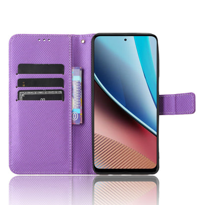 For Motorola Moto G Stylus (2023) PU Leather Flip Case Diamond Texture Wallet Stand Phone Cover