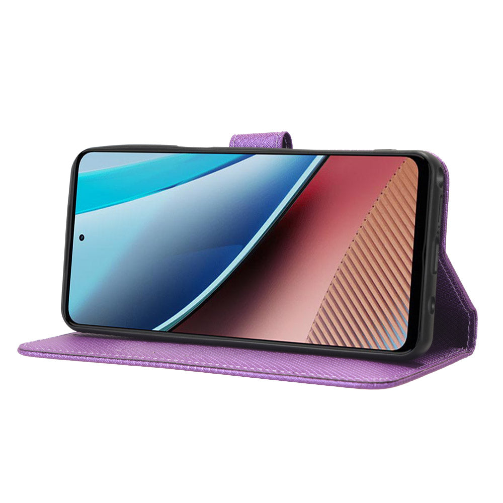 For Motorola Moto G Stylus (2023) PU Leather Flip Case Diamond Texture Wallet Stand Phone Cover