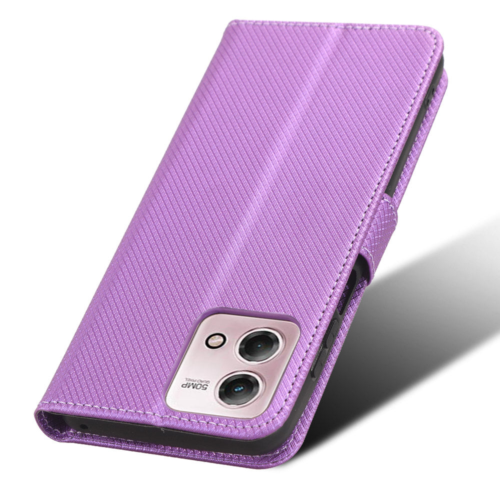 For Motorola Moto G Stylus (2023) PU Leather Flip Case Diamond Texture Wallet Stand Phone Cover