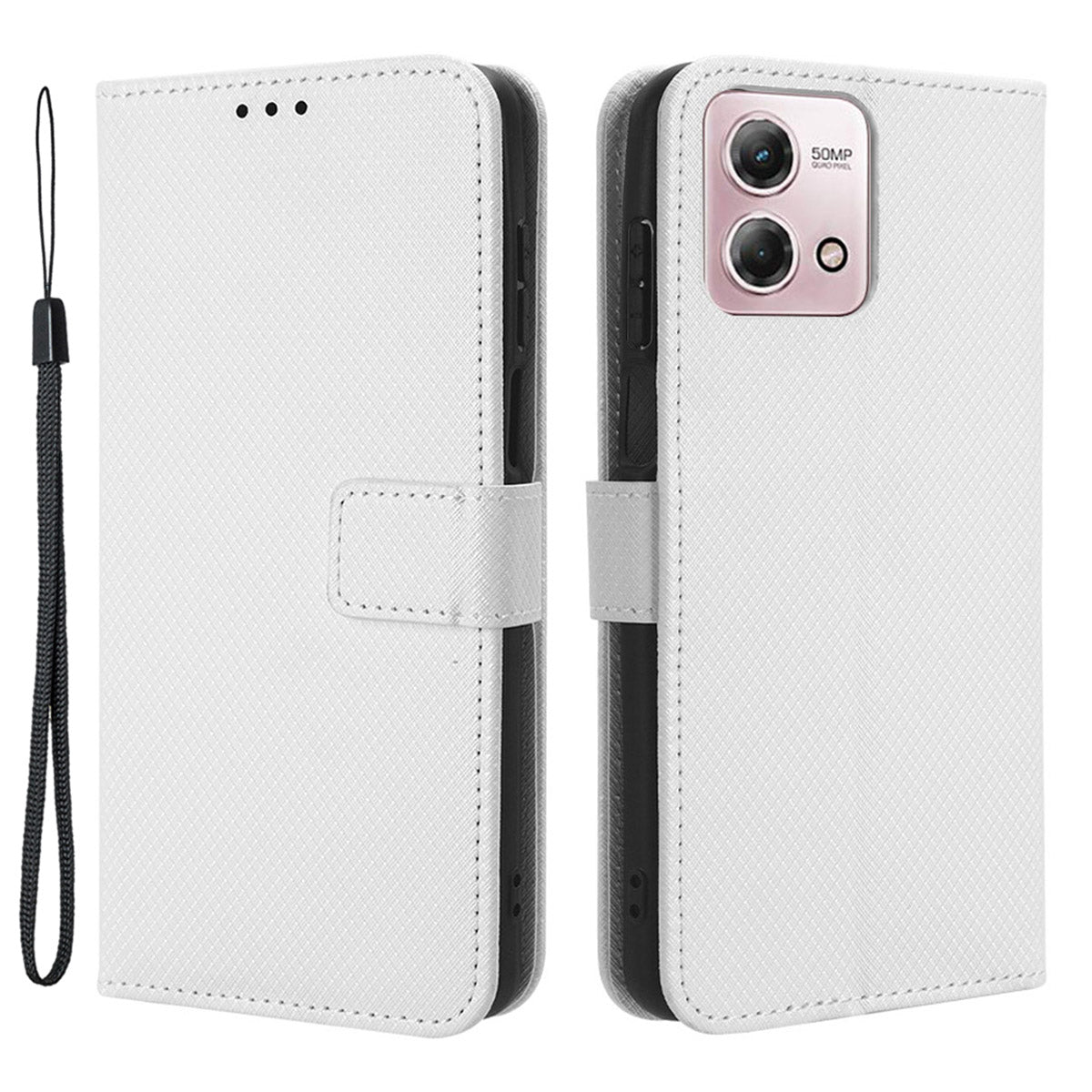 For Motorola Moto G Stylus (2023) PU Leather Flip Case Diamond Texture Wallet Stand Phone Cover